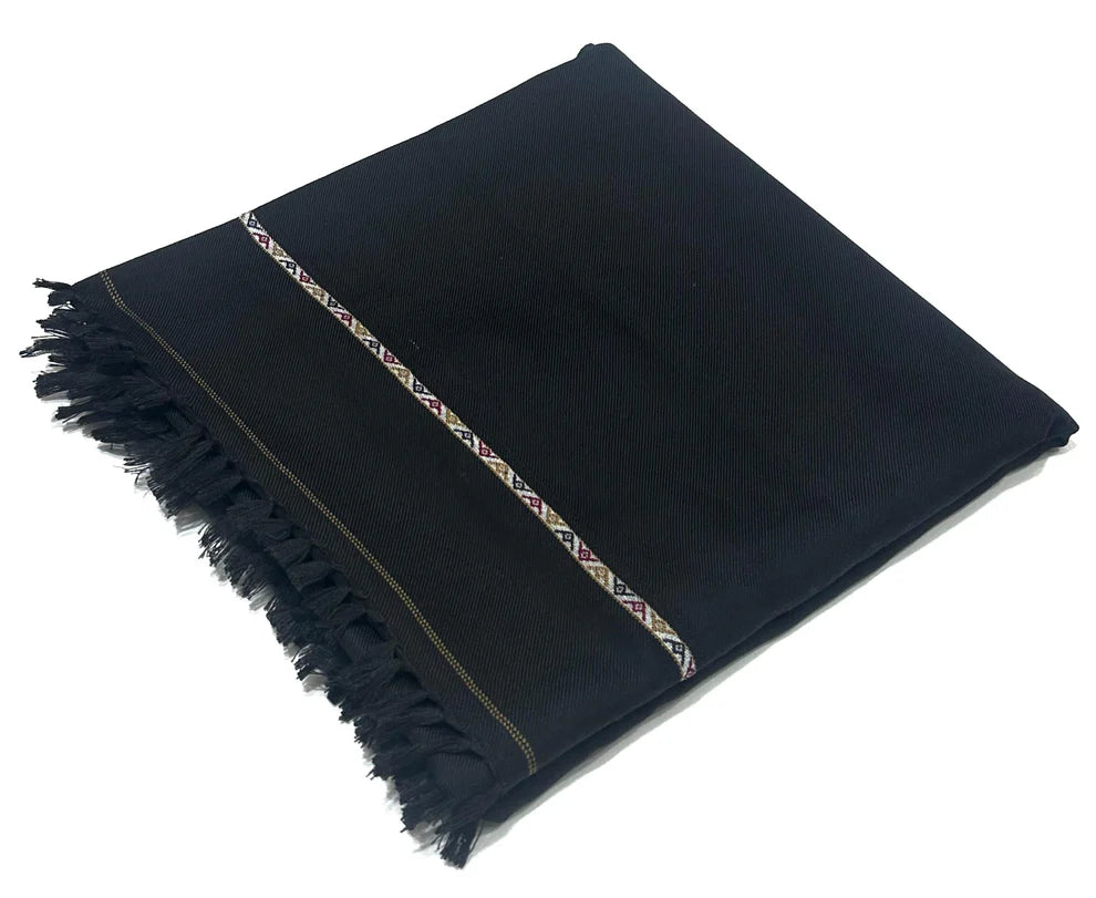 Swanah SPECIAL BLACK Men's Winter Wool shawl