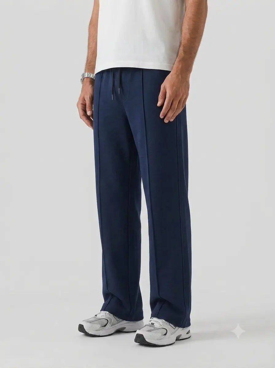 Premium Pure Cotton Baggy Navy-Blue Straight-Fit Trousers - Swanah.Store