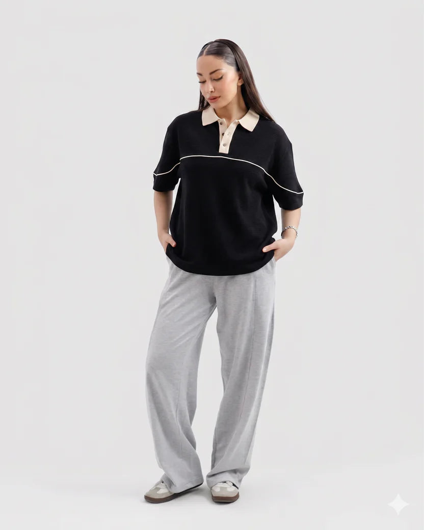 Classic Old Money Polo Black
