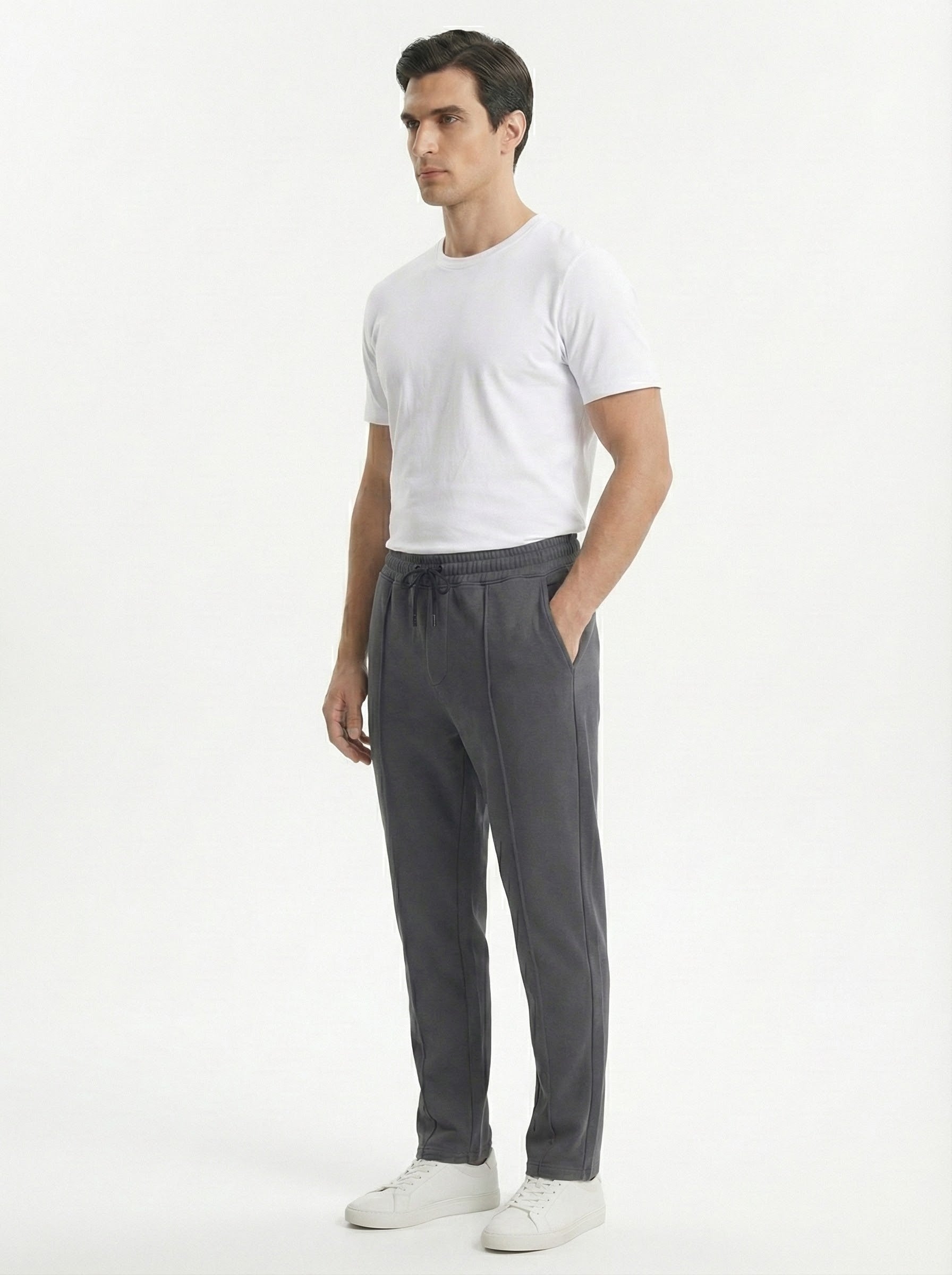 Charcoal Gray  Cotton Fleece Winter Trousers – Relaxed Fit