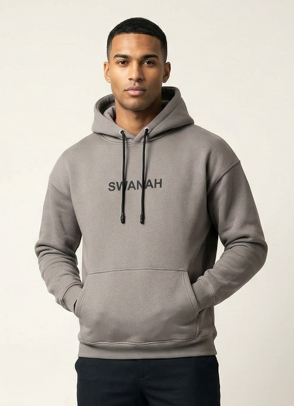 Premium SWANAH DropShoulder Hoodie - Ash Grey (450 GSM)