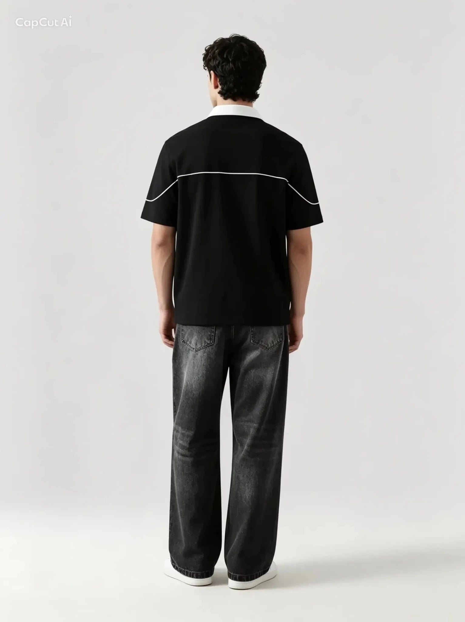 Monarch Polo — Black & White Contrast Collar - Swanah.Store