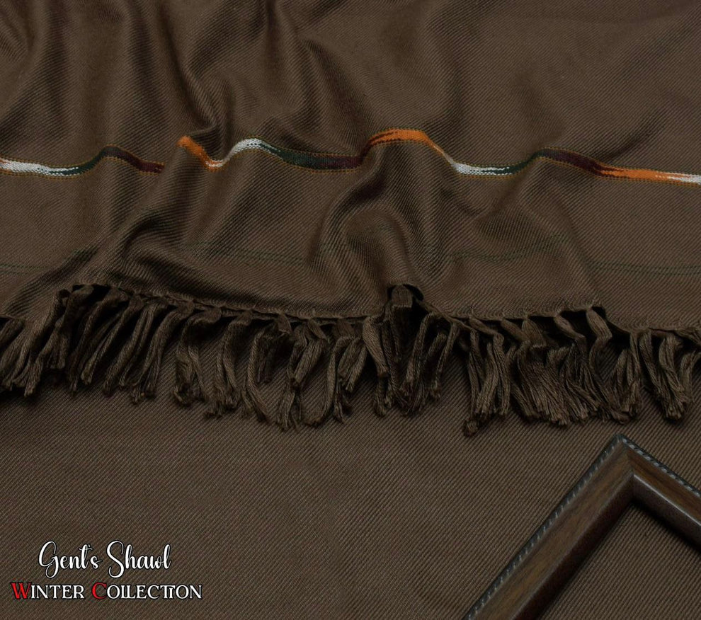 Men's Winter Wool shawl-brown