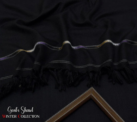 Men's Winter Wool shawl-Black regular