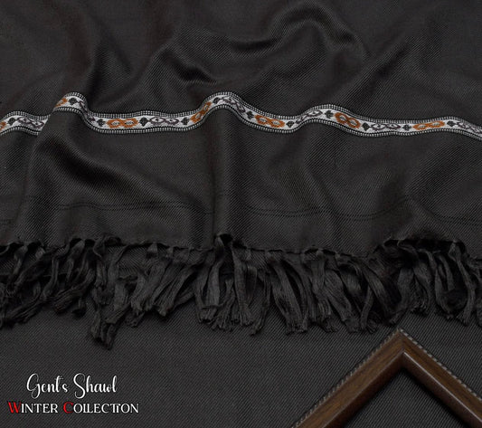 Men's Winter Wool shawl-Dark grey