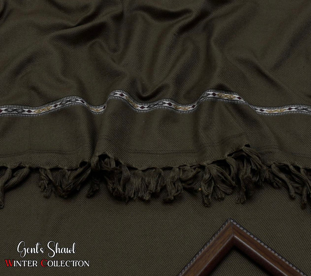 Men's Winter Wool shawl-olive