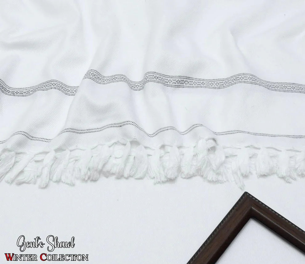 Men's Winter Wool shawl-white