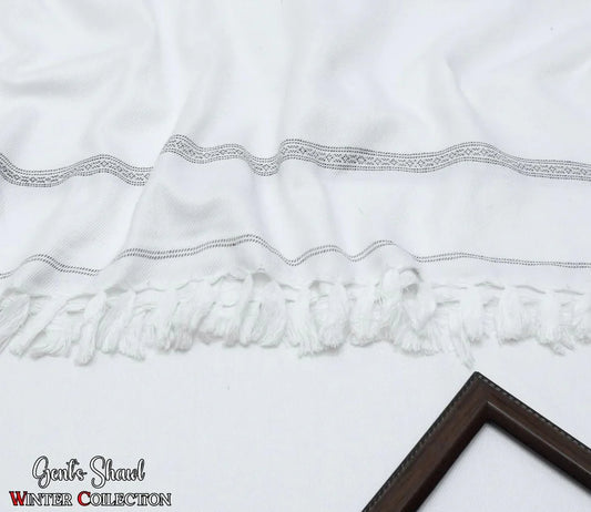 Men's Winter Wool shawl-white