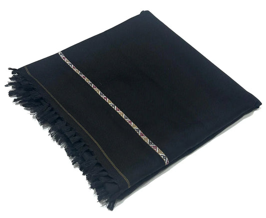 Swanah SPECIAL BLACK Men's Winter Wool shawl