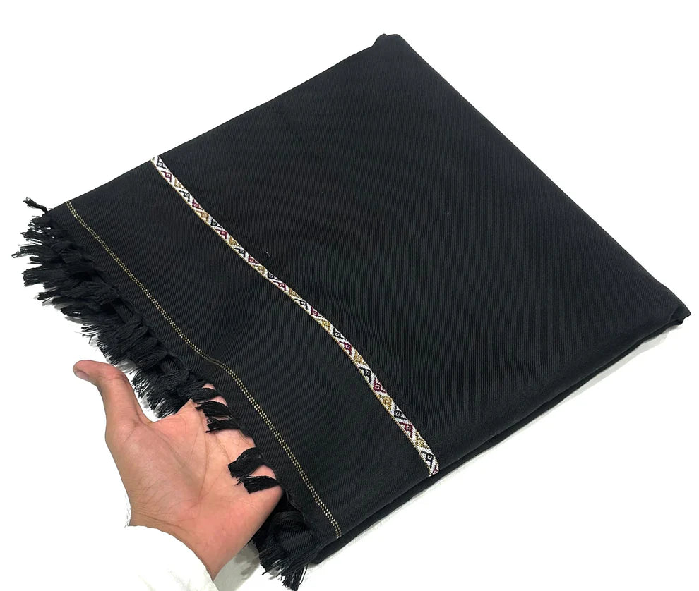 Swanah SPECIAL BLACK Men's Winter Wool shawl