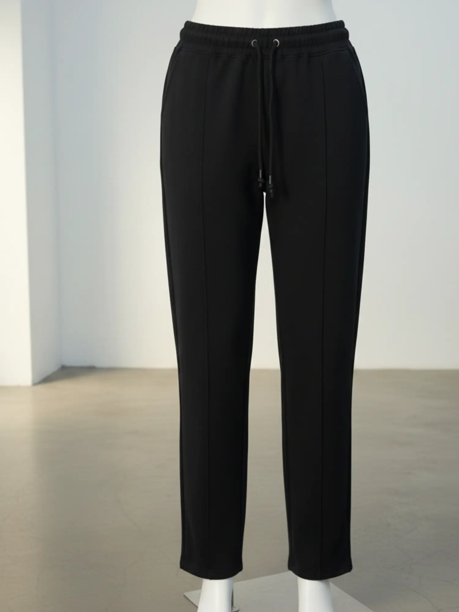 Black Cotton Fleece Winter Trousers – Relaxed Fit (300 GSM)