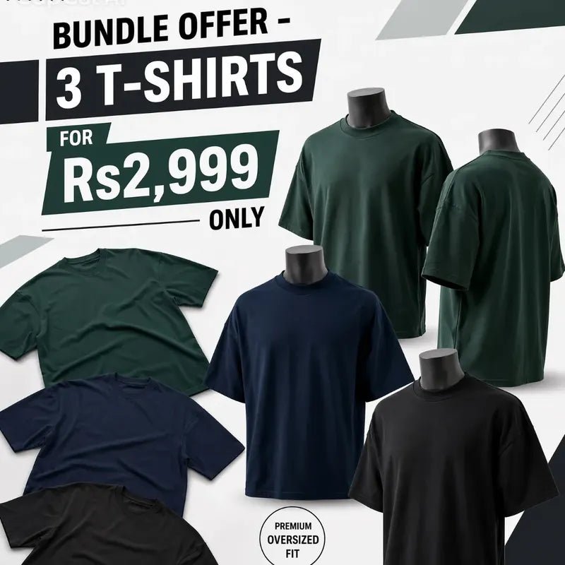 3 Premium Oversized Drop Shoulder T-Shirts - Swanah.Store