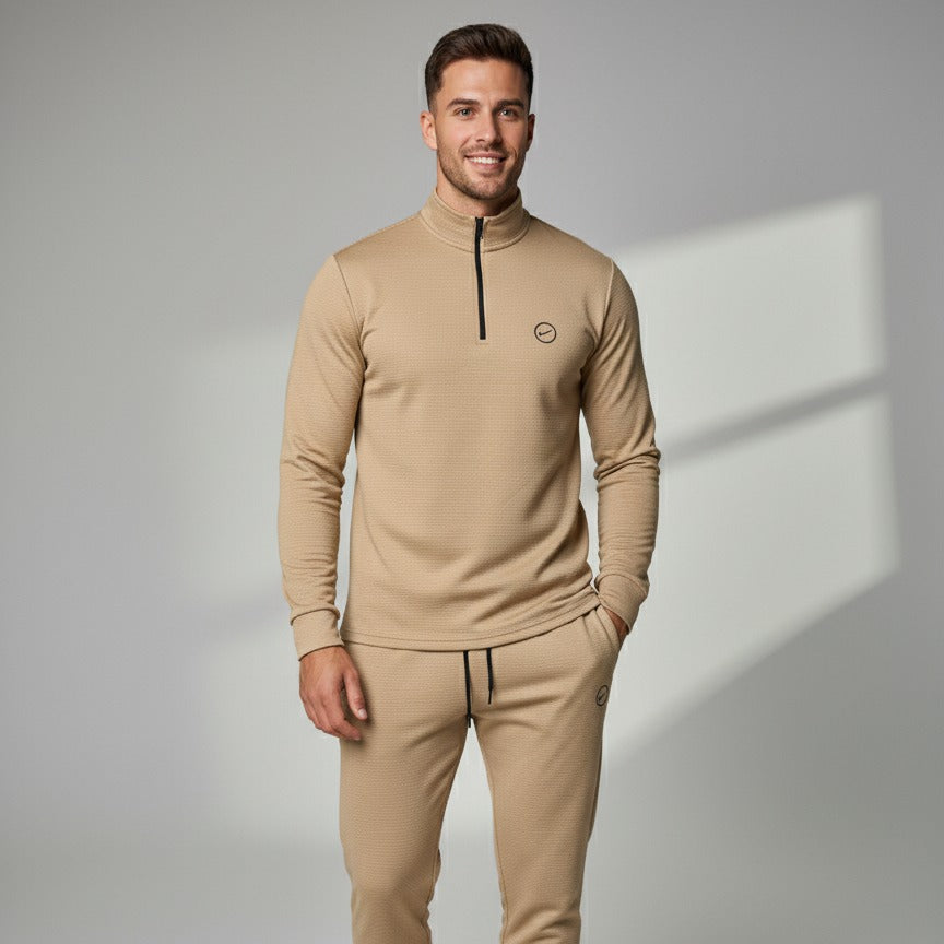 Men’s Beige Tracksuit – Stylish Gym Wear & Casual Loungewear Set