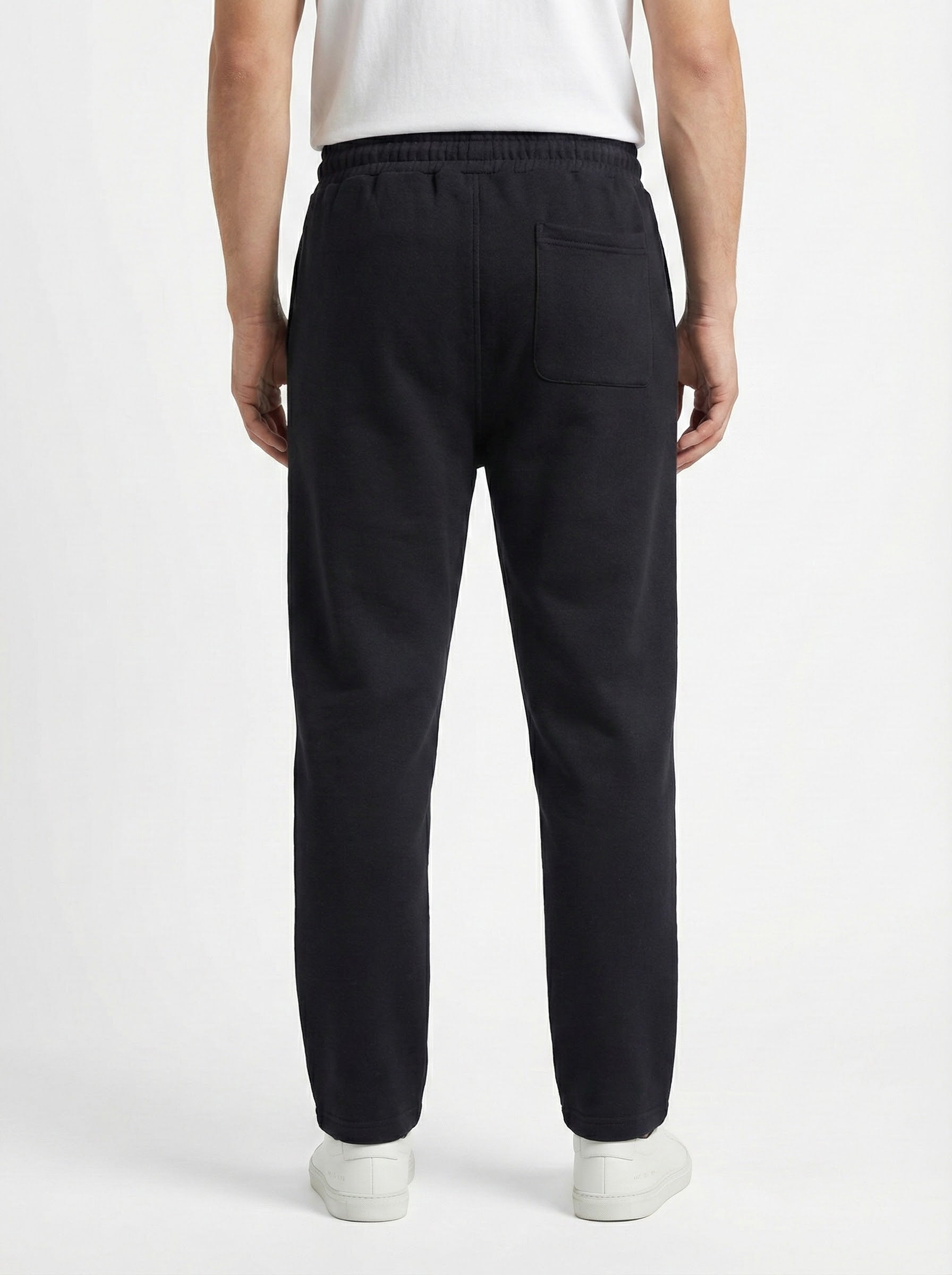 Black Cotton Fleece Winter Trousers with back pocket– Relaxed Fit