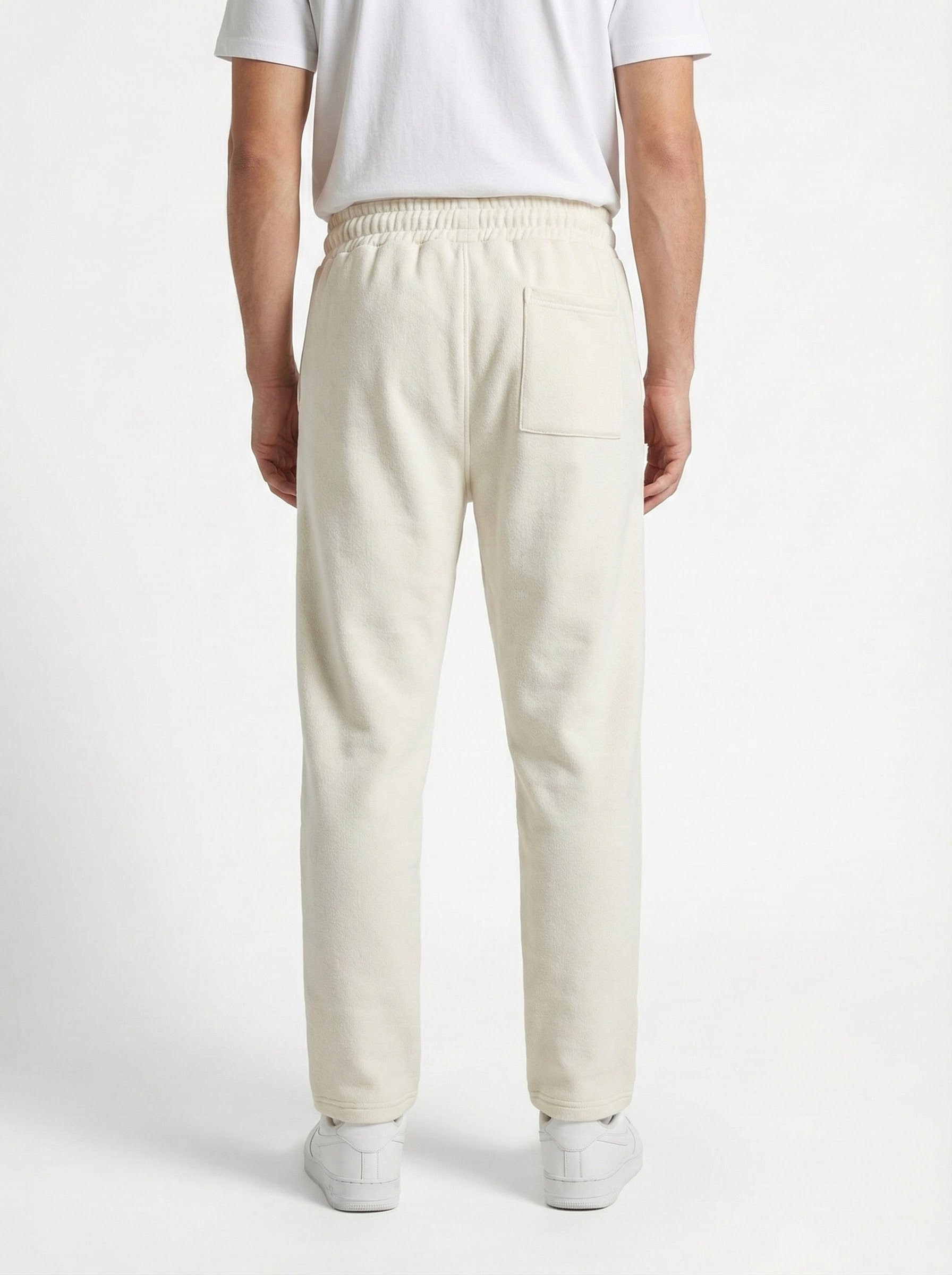 Cream Cotton Fleece Winter Trousers – Relaxed Fit