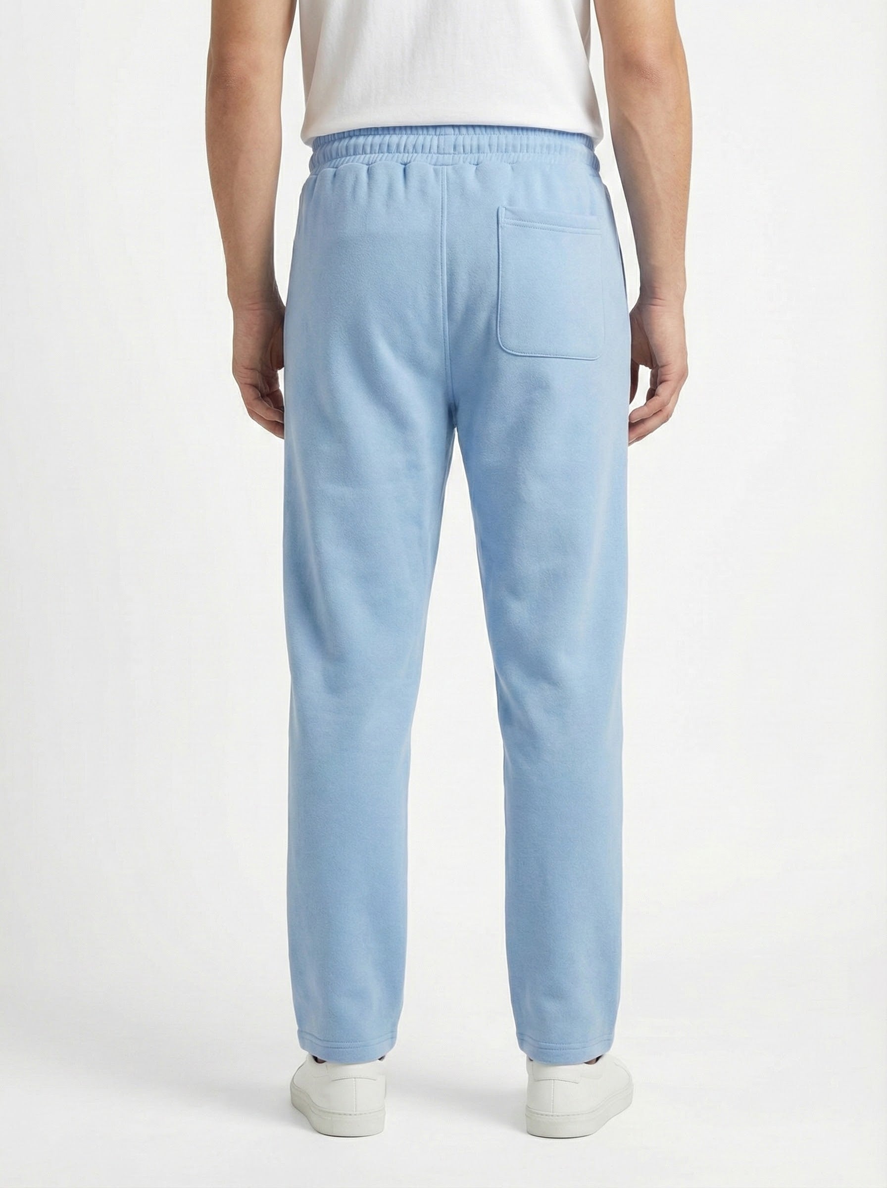Light Blue Cotton Fleece Winter Trousers – Relaxed Fit